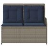 vidaXL Garden Bench with Cushion Grey Poly rattan