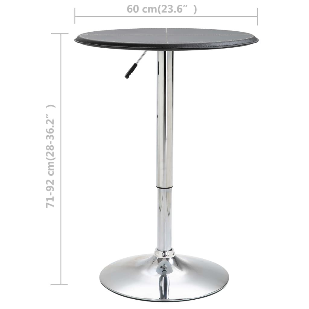vidaXL Bar Table Black Ø60 cm MDF