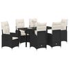 vidaXL Garden Dining Set with Cushion 7 pcs Black Poly Rattan