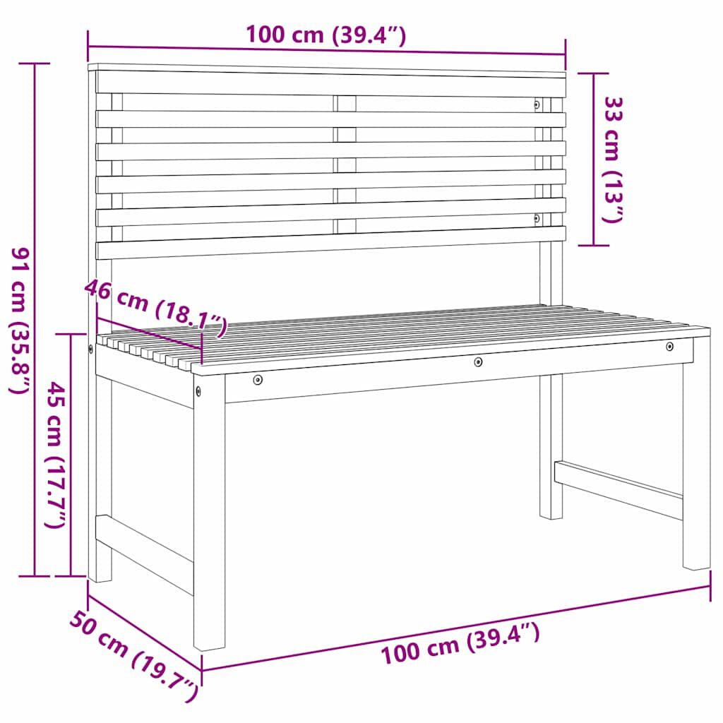 vidaXL Garden Bench Set 5 pcs Brown Solid acacia wood