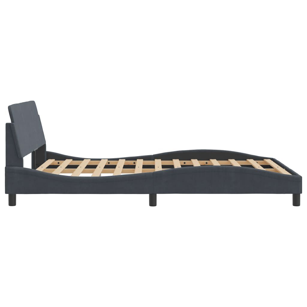 vidaXL Bed Frame without Mattress Dark Grey 137x187 cm Double Velvet