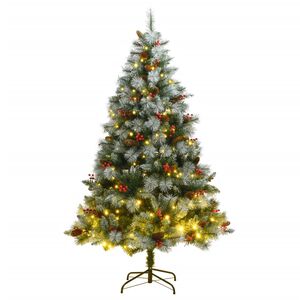 vidaXL Artificial Hinged Christmas Tree 300 LEDs 210 cm