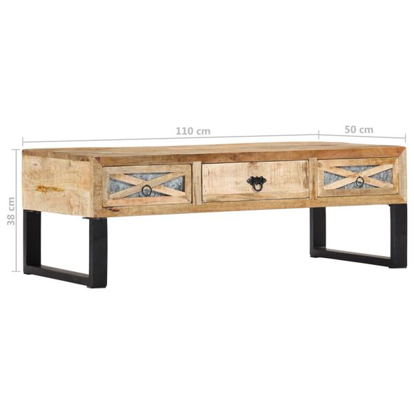 vidaXL Coffee Table 110x50x38 cm Solid Mango Wood