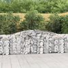 vidaXL Arched Gabion Basket 400x30x80/100 cm Galvanised Iron
