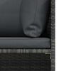 vidaXL Garden Sofa with Cushions Grey Poly Rattan