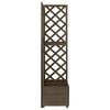 vidaXL Corner Trellis Planter Grey 40x40x150 cm Solid Fir Wood