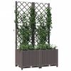 vidaXL Garden Planter with Trellis Brown 80x40x136 cm PP