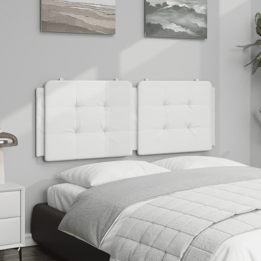 vidaXL Headboard Cushion "Zadar" White 137 cm Double Faux Leather