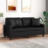 vidaXL 2-Seater Sofa with Pillows&Cushions Black 140 cm Faux Leather
