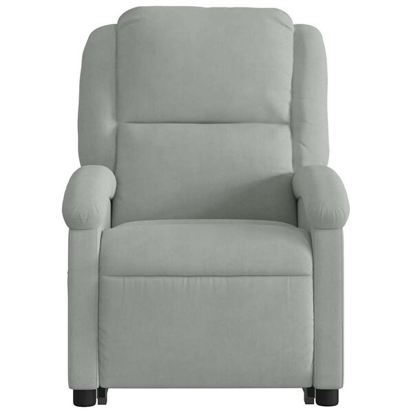 vidaXL Stand up Massage Recliner Chair Light Grey Velvet