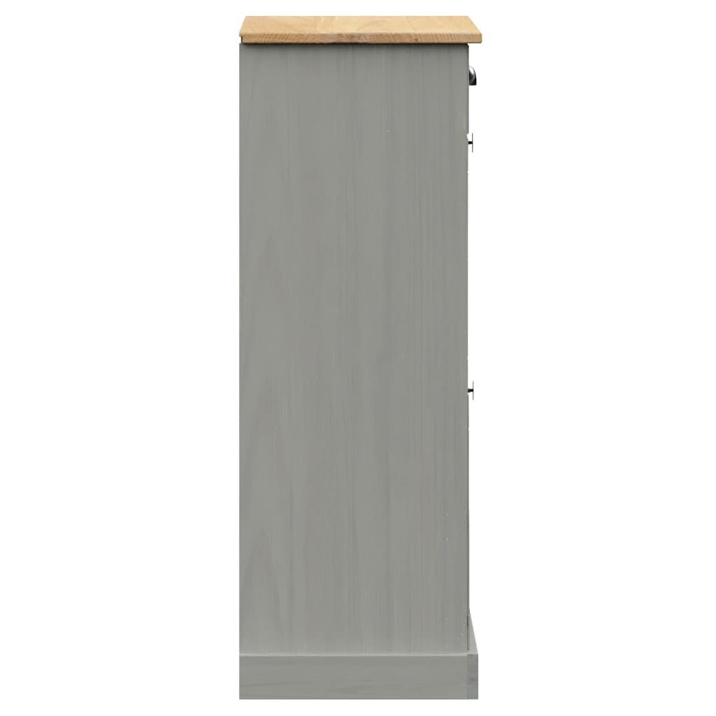 vidaXL Shoe Cabinet VIGO 60x35x96 cm Grey Solid Wood Pine