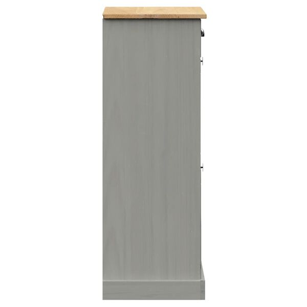 vidaXL Shoe Cabinet VIGO 60x35x96 cm Grey Solid Wood Pine