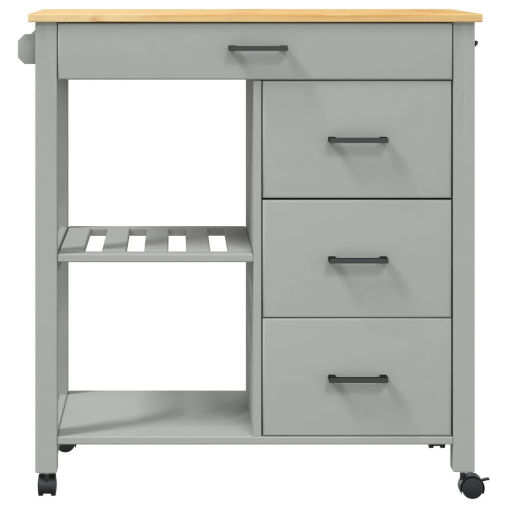 vidaXL Kitchen Trolley MONZA 84x40x90 cm Solid Wood Pine