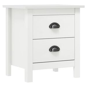 vidaXL Bedside Cabinet Hill White 46x35x49.5 cm Solid Pine Wood