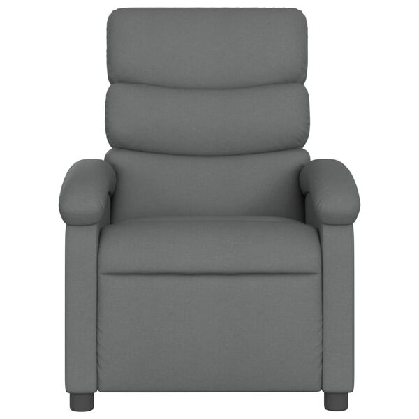 vidaXL Recliner Chair Dark Grey Fabric