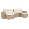 vidaXL 6 Piece Garden Sofa Set with Cushions Beige Poly Rattan