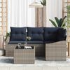 vidaXL Sofa Set with Cushion 5 pcs Grey Poly Rattan