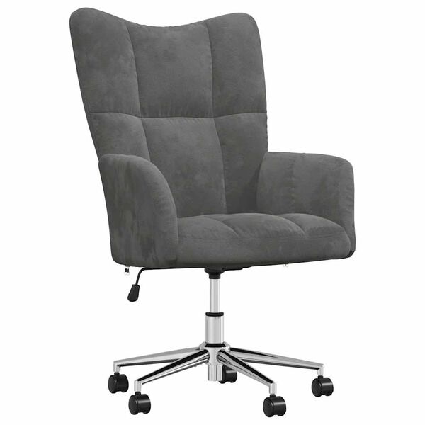 vidaXL Relaxing Chair Dark Grey Velvet