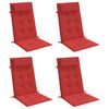 vidaXL Highback Chair Cushions 4 pcs Red Oxford Fabric