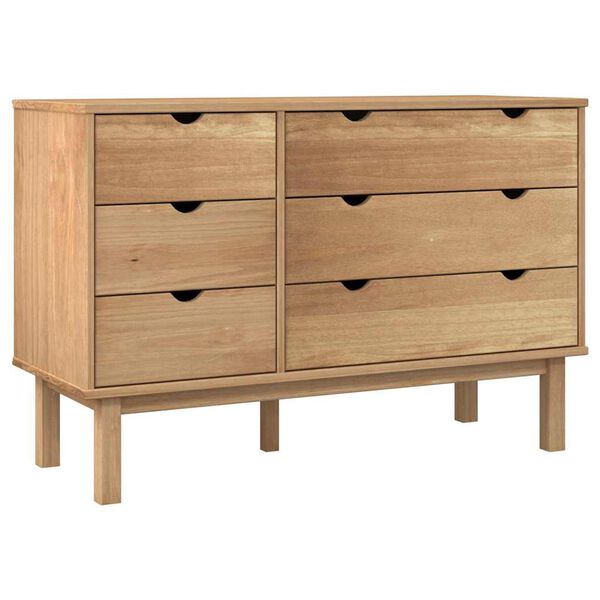 vidaXL Drawer Cabinet OTTA 111x43x73.5cm Solid Wood Pine