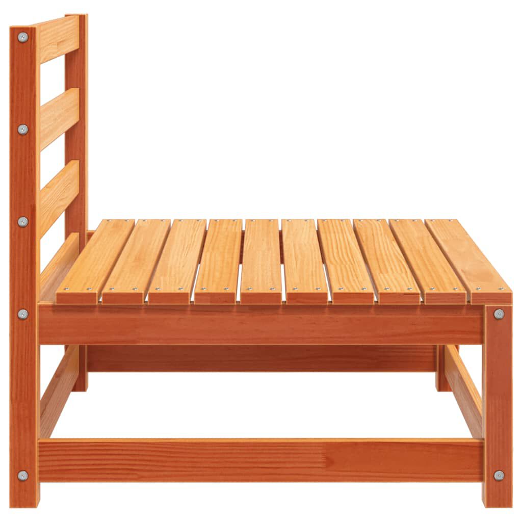 vidaXL Garden Sofas Armless 2 pcs Wax Brown 70x70x67 cm Solid Wood Pine