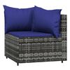 vidaXL 3 Piece Garden Lounge Set with Cushions Grey Poly Rattan