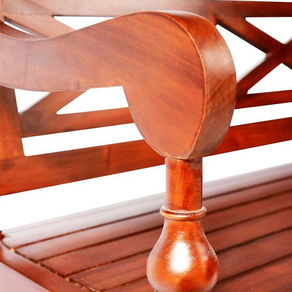 vidaXL Batavia Bench 136 cm Solid Mahogany Wood Dark Brown