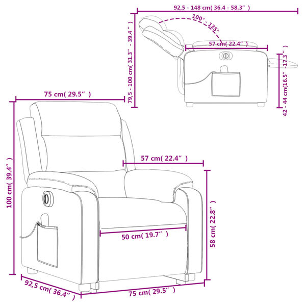 vidaXL Electric Stand up Massage Recliner Chair Cream Faux Leather