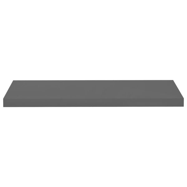 vidaXL Floating Wall Shelves 2 pcs High Gloss Grey 80x23.5x3.8 cm MDF