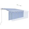 vidaXL Automatic Retractable Awning with Blind 3x2.5m Blue&White