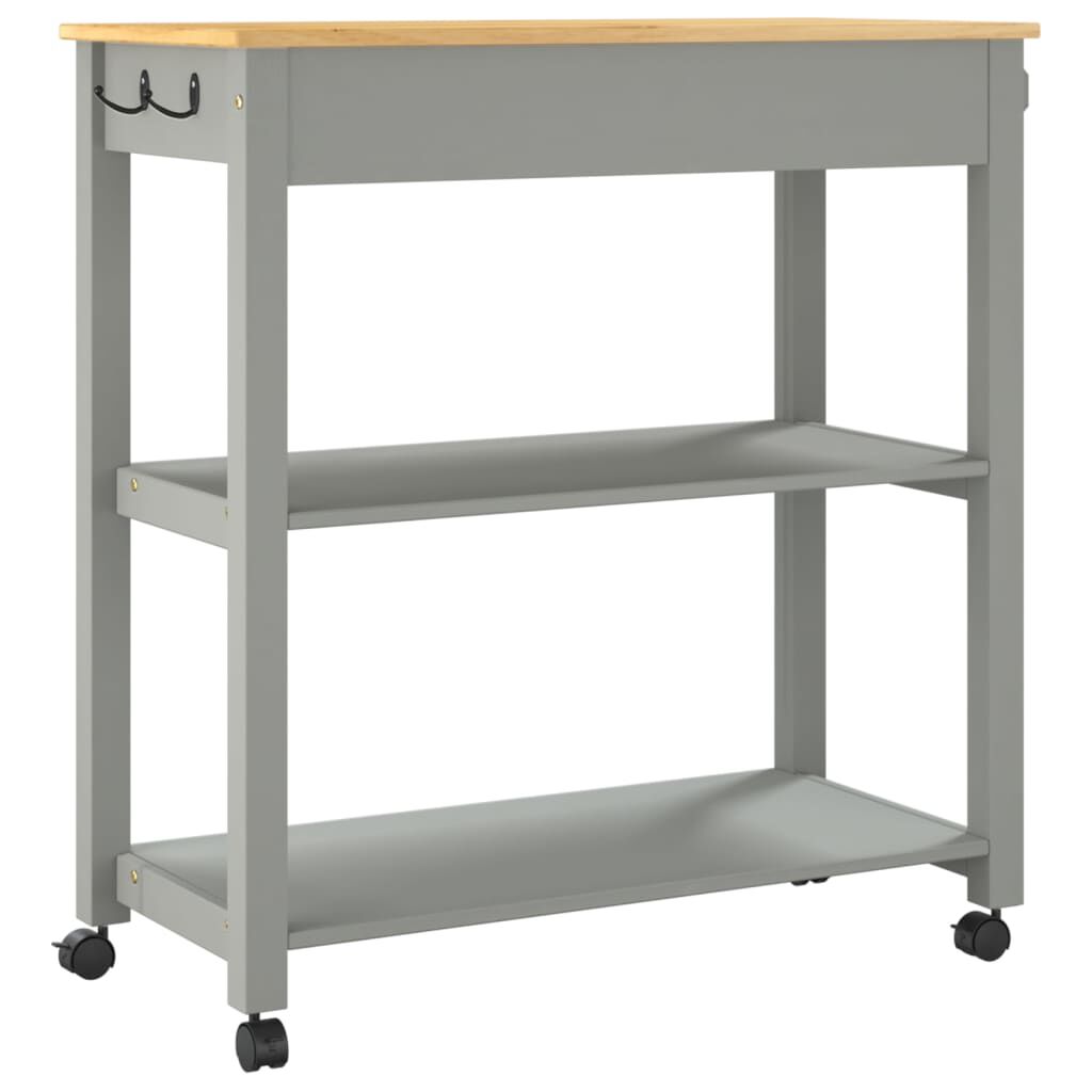 vidaXL Kitchen Trolley MONZA 84x40x90 cm Solid Wood Pine