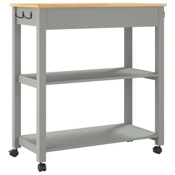 vidaXL Kitchen Trolley MONZA 84x40x90 cm Solid Wood Pine