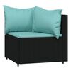 vidaXL 4 Piece Garden Lounge Set with Cushions Black Poly Rattan