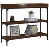 vidaXL Console Table with Shelves Brown Oak 100x30x80 cm