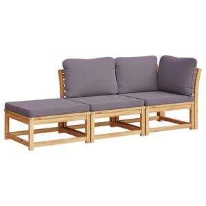 vidaXL 3 Piece Garden Lounge Set with Cushions Solid Wood Acacia