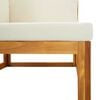 vidaXL Sectional Corner Sofa & Cream White Cushion Solid Acacia Wood
