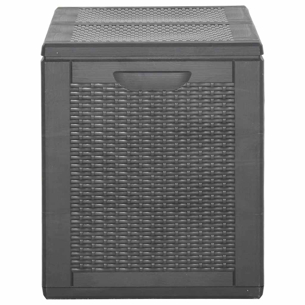 vidaXL Garden Storage Box 180L Black PP Rattan