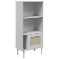 vidaXL Bookcase SENJA Rattan Look White 60x35x130 cm Solid Wood Pine