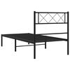 vidaXL Metal Bed Frame without Mattress with Headboard Black 100x200cm