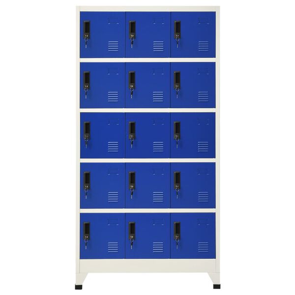 vidaXL Locker Cabinet Grey and Blue 90x40x180 cm Steel