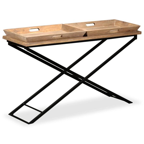 vidaXL Console Table Solid Mango Wood 130x40x80 cm