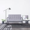 vidaXL 2-Seater Sofa with Armrests Light grey Steel and Fabric