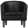 vidaXL Tub Chair Black Faux Leather
