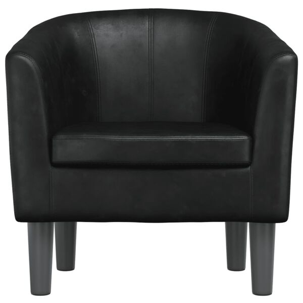 vidaXL Tub Chair Black Faux Leather