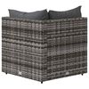 vidaXL Garden Corner Sofa with Cushions Grey Poly Rattan
