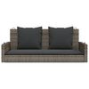 vidaXL Swing Bench with Cushions Grey 119x56x48 cm Poly Rattan