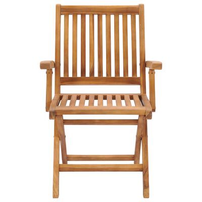 vidaXL Garden Chairs 2 pcs with Red Cushions Solid Teak Wood