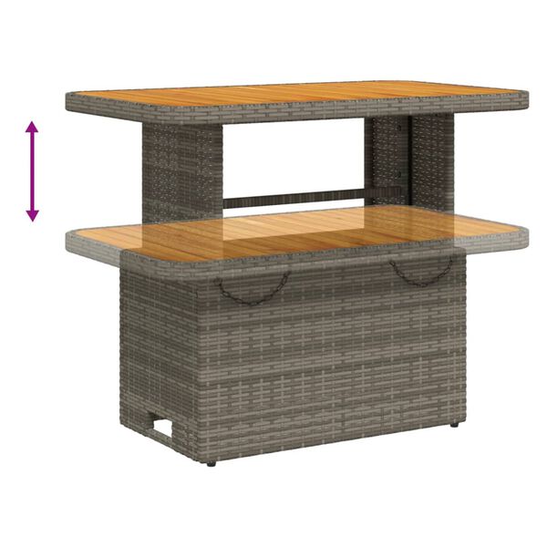 vidaXL 2 Piece Garden Dining Set with Cushions Grey Poly Rattan