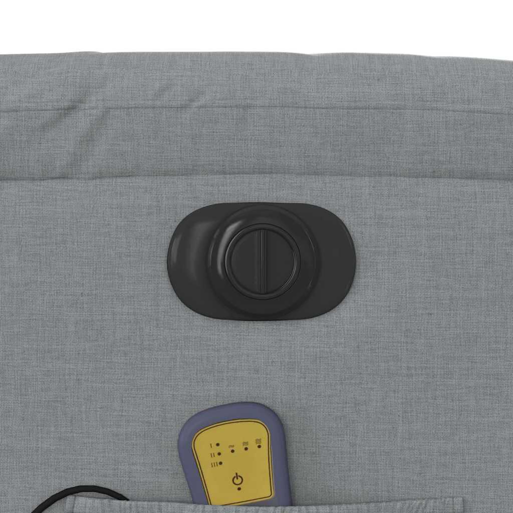 vidaXL Electric Massage Recliner Chair Light Grey Fabric