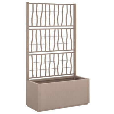 vidaXL Garden Planter with Trellis Light Brown 80x36x140 cm PP